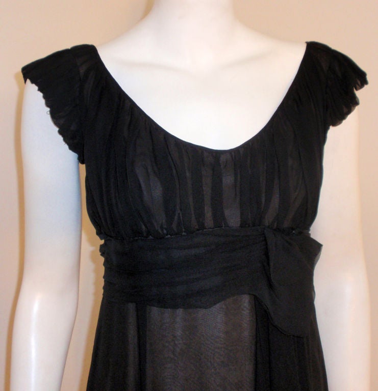 Helen Rose Black Chiffon Gown, Circa 1950's For Sale 1