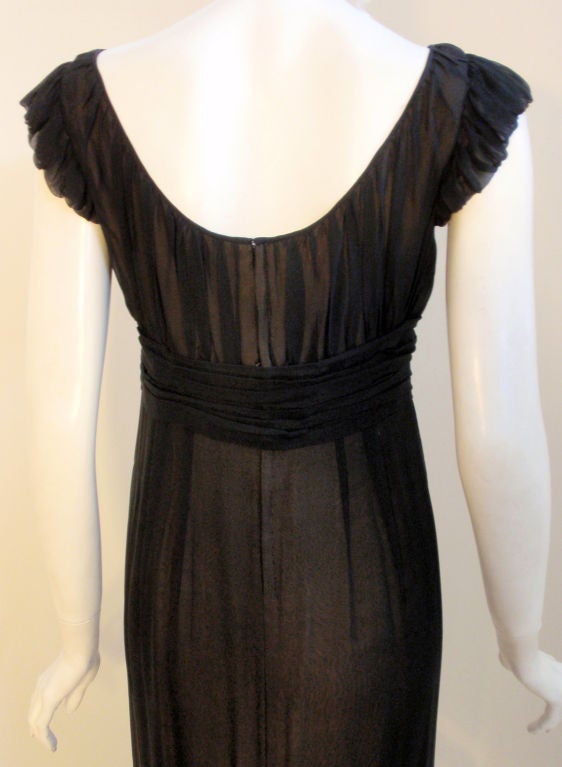 Helen Rose Black Chiffon Gown, Circa 1950's For Sale 3