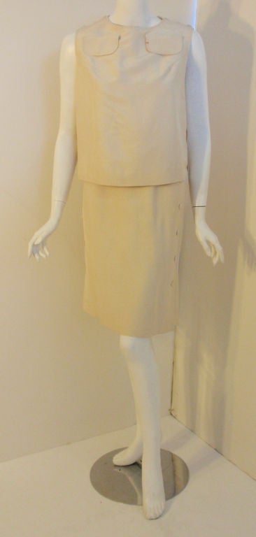 Madam Gres 2pc Cream Top and Skirt Set, Circa 1960 For Sale 5