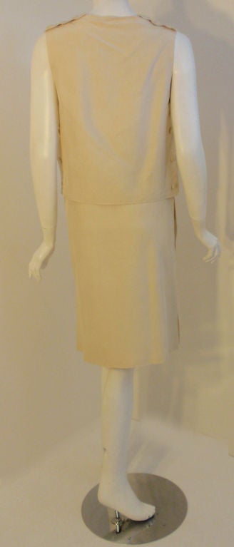 Madam Gres 2pc Cream Top and Skirt Set, Circa 1960 In Good Condition For Sale In Los Angeles, CA