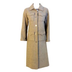 Courreges Gray Wool Coat Patch Pocket coat , 1960's Size 0