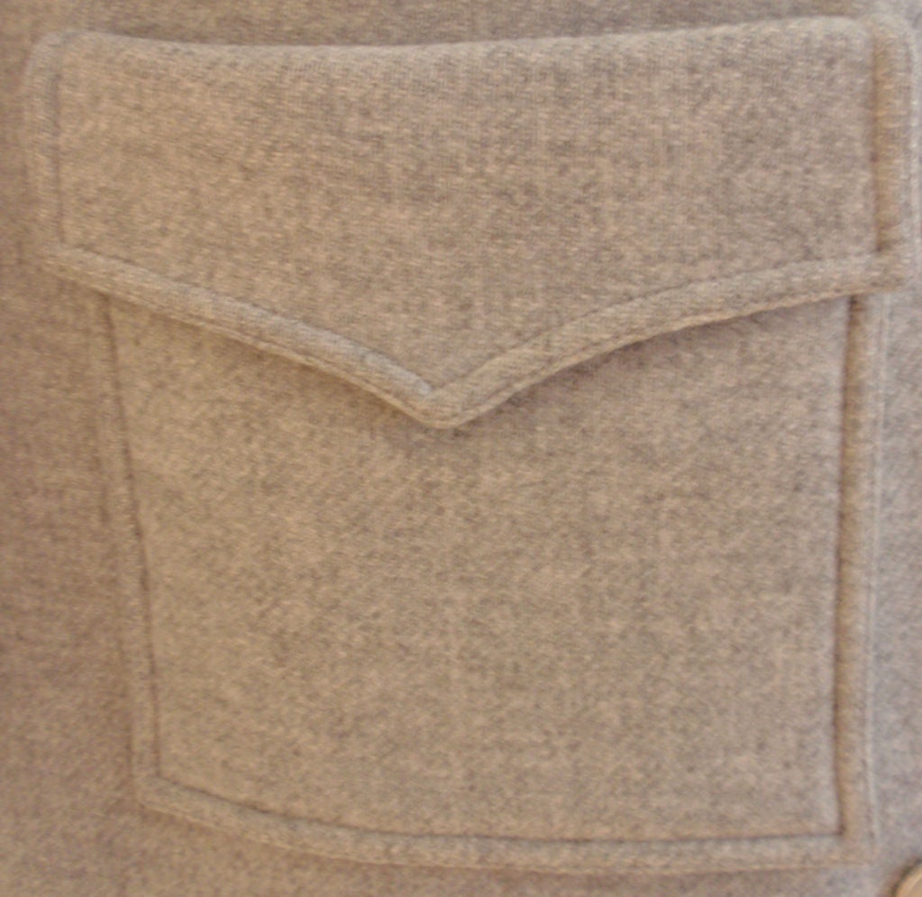 Courreges Gray Wool Coat Patch Pocket coat , 1960's Size 0 5