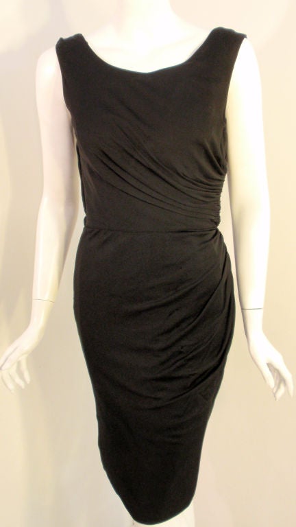 Don Loper Black Cocktail Dress, Circa 1940 In Good Condition For Sale In Los Angeles, CA