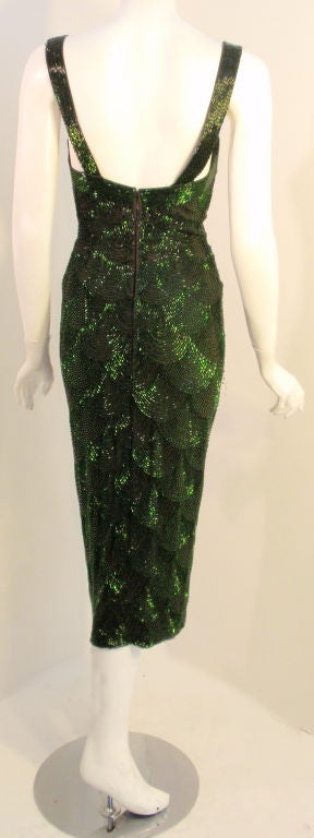 Howard Greer Emerald Hand-Beaded Cocktail Dress, 1950 2