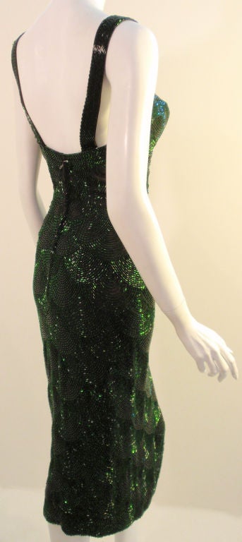 Howard Greer Emerald Hand-Beaded Cocktail Dress, 1950 4