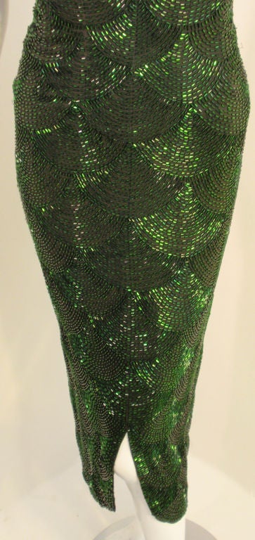 Howard Greer Emerald Hand-Beaded Cocktail Dress, 1950 6