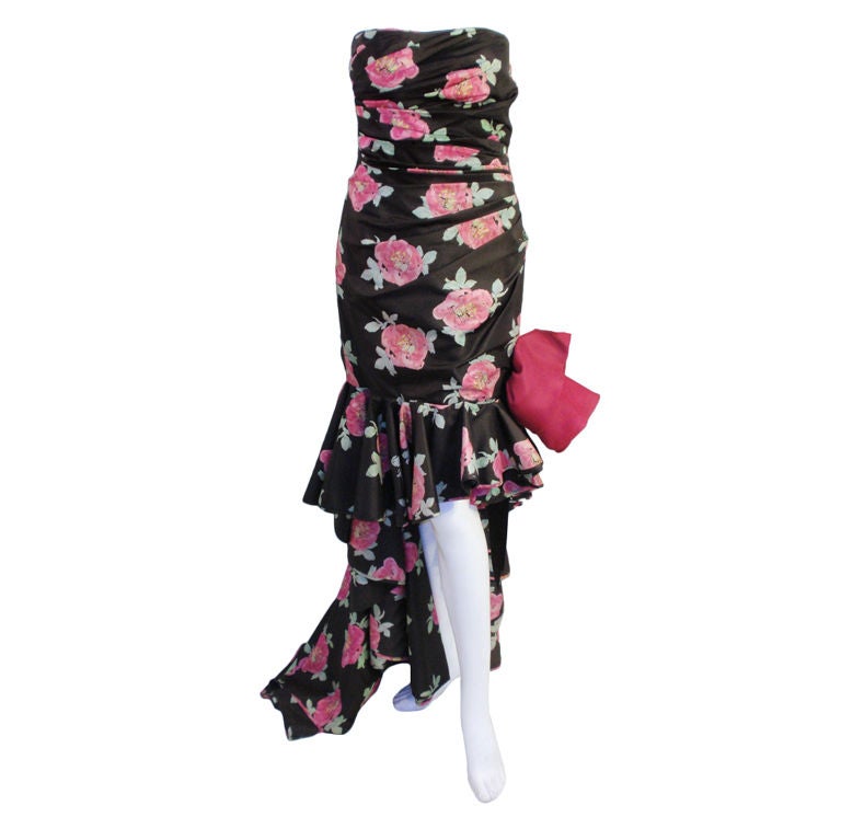 Robe Vintage Emanuel Ungaro 1985 - Taille FR40 (UK12/US10) - Fuchsia - Soie Crêpe Viscose