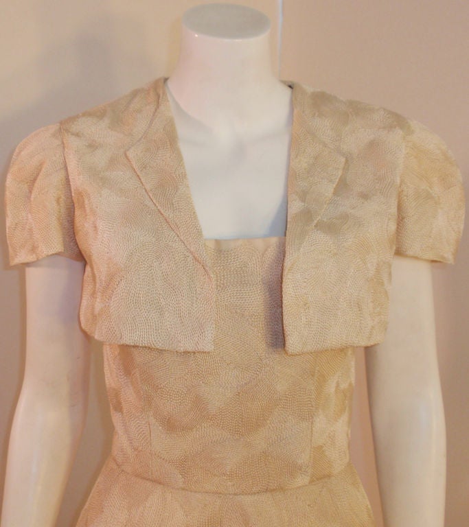 Women's Elizabeth Mason Couture Strapless Dress w/ Bolero Jacket For Sale