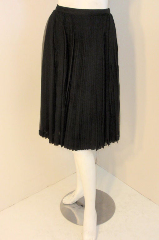 James Galanos 3 pc Skirt Suit w/ Paisley Jacket, Black vest & Chiffon Skirt 2