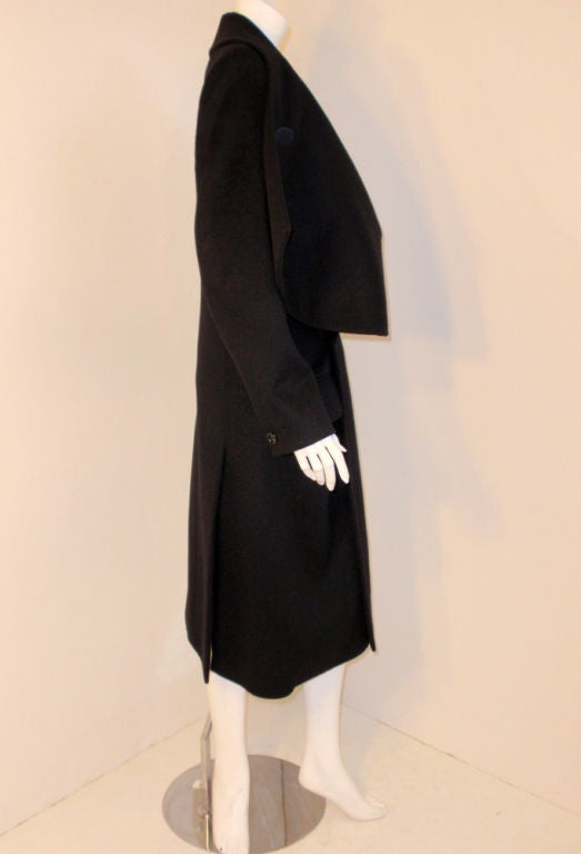 John Galliano Black Wool Overcoat with Exaggerated Lapel 1