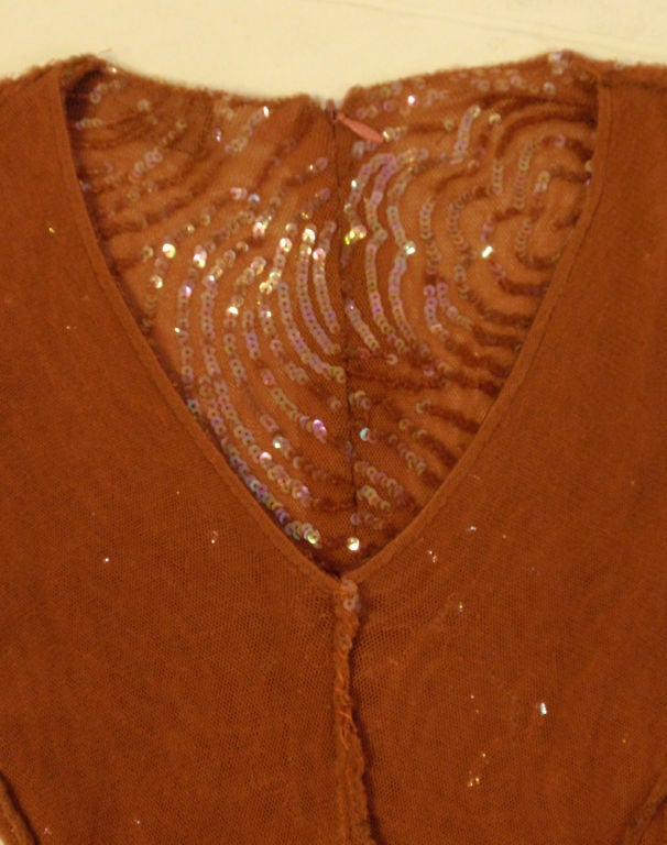 Giorgio di Sant' Angelo Copper Stretch Mesh Sequined Top, 1980's 4