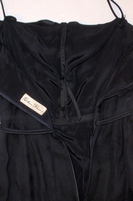 Helen Rose Vintage Black Ruffle Chiffon Cocktail Dress, 1960s For Sale 5