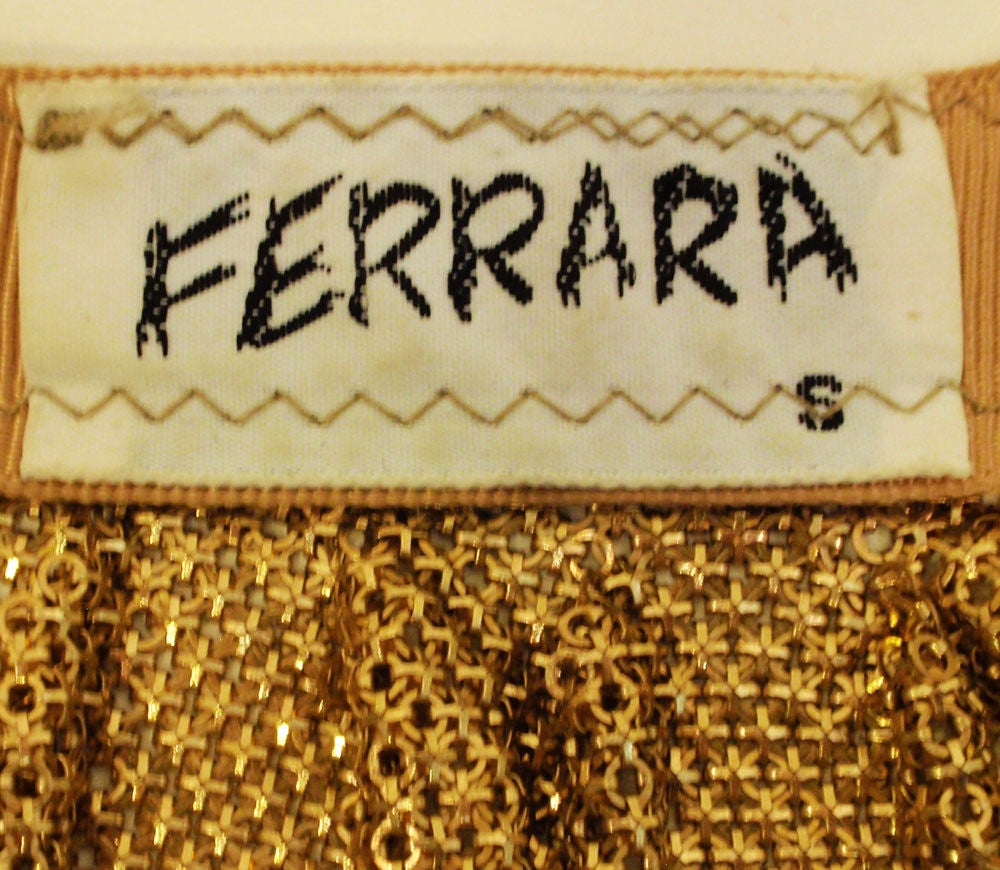 Women's Ferrara Gold Mesh Halter Top, 1970's