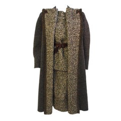 Pauline Trigere 3 Pc. Wool Tweed Overcoat, Top and Skirt, c 1980