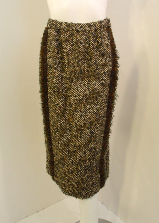 Pauline Trigere 3 Pc. Wool Tweed Overcoat, Top and Skirt, c 1980 5