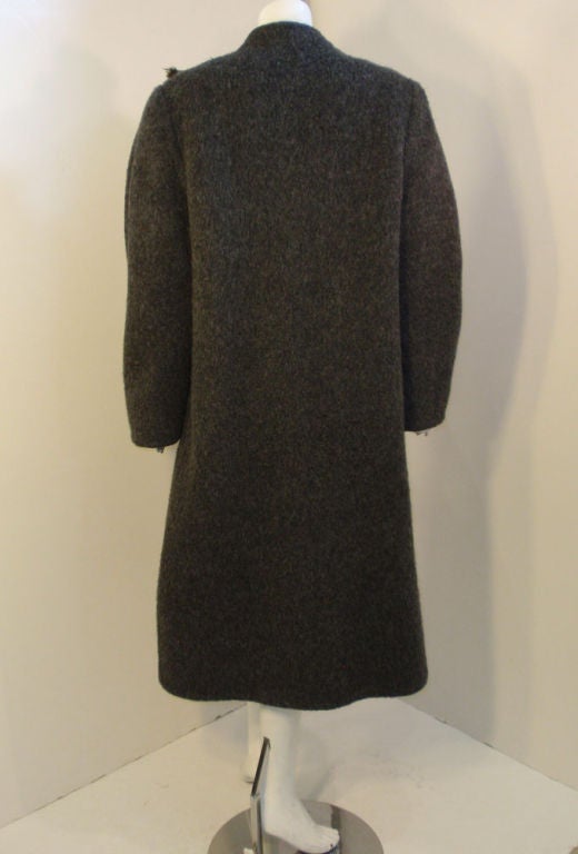 Pauline Trigere 3 Pc. Wool Tweed Overcoat, Top and Skirt, c 1980 at 1stDibs