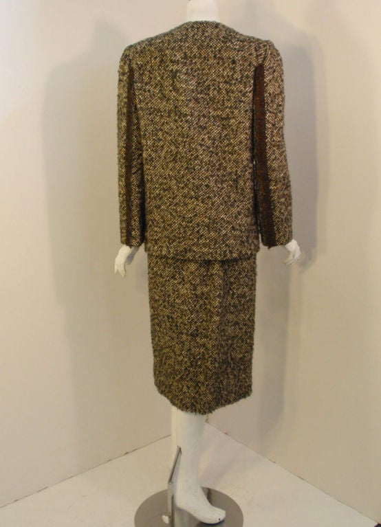 Pauline Trigere 3 Pc. Wool Tweed Overcoat, Top and Skirt, c 1980 2
