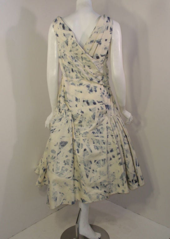 John Galliano Bleached Denim Dress w/ Crinoline, c 2000's In Excellent Condition In Los Angeles, CA