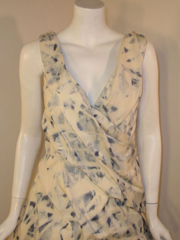 John Galliano Bleached Denim Dress w/ Crinoline, c 2000's 1