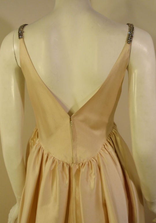 Helen Rose Vintage Ivory Gown w/ Rhinestone Straps, c. 1960's For Sale 1