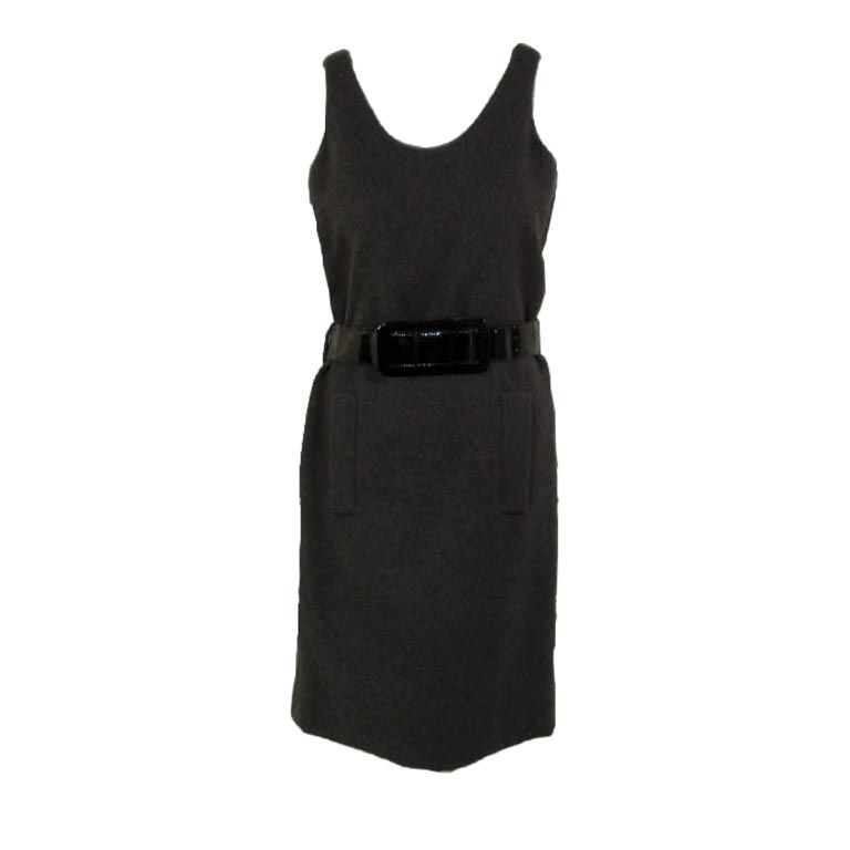 1960s Button Front Long Fitted Geoffrey Beene Boutique Dress