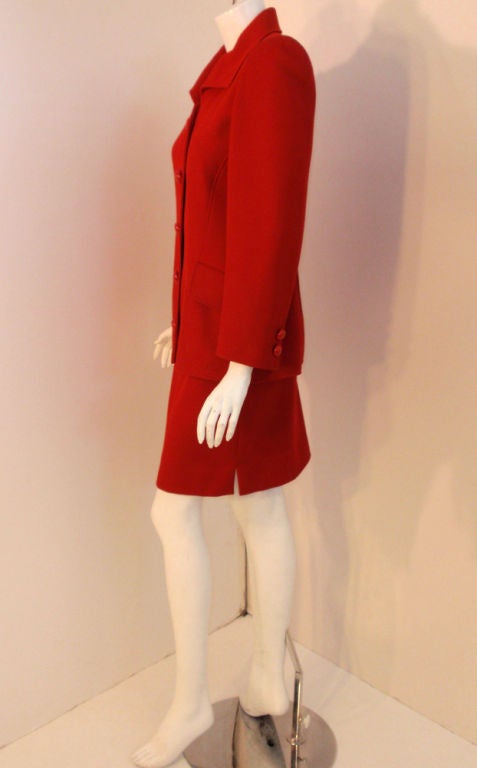 Women's Valentino Red Cord 2-Piece Suit, Jacket and Pencil Skirt