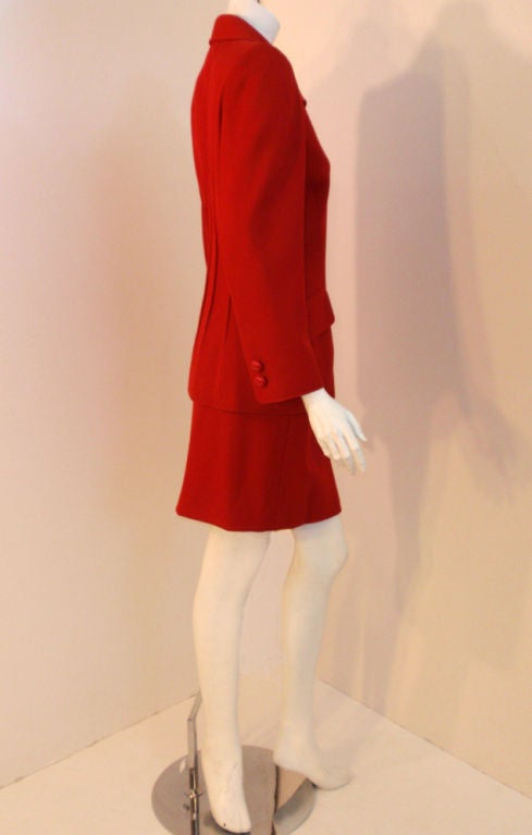 Valentino Red Cord 2-Piece Suit, Jacket and Pencil Skirt 2
