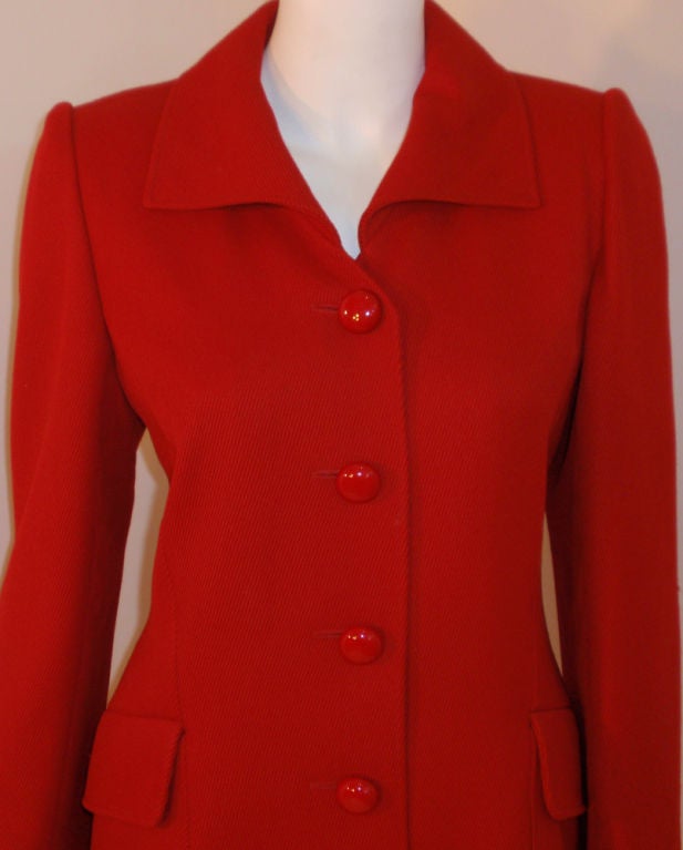 Valentino Red Cord 2-Piece Suit, Jacket and Pencil Skirt 3