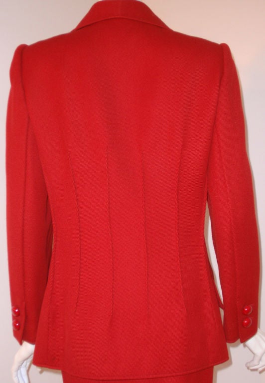 Valentino Red Cord 2-Piece Suit, Jacket and Pencil Skirt 4