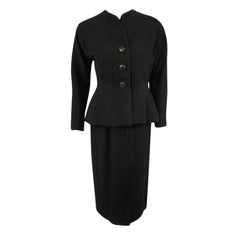 Retro Pauline Trigere Black 2 Pc. Dress w/ Jacket,