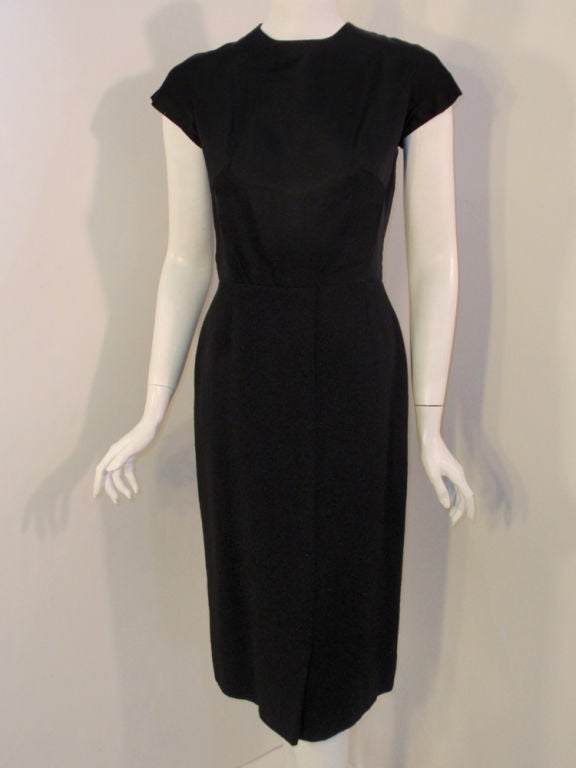 Pauline Trigere Black 2 Pc. Dress w/ Jacket, For Sale 2