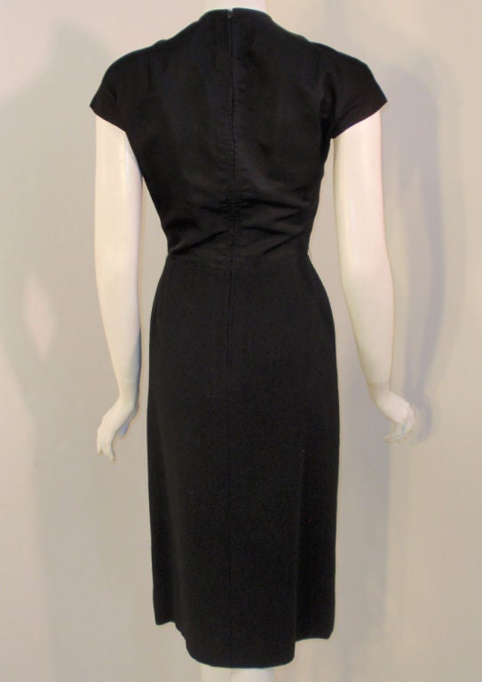 Pauline Trigere Black 2 Pc. Dress w/ Jacket, For Sale 3
