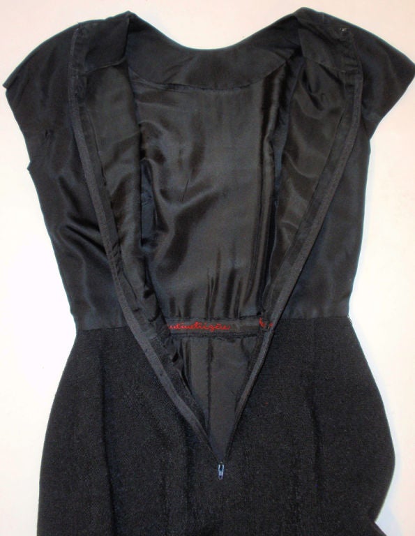 Pauline Trigere - 2 pièces noires Robe avec veste, en vente 3