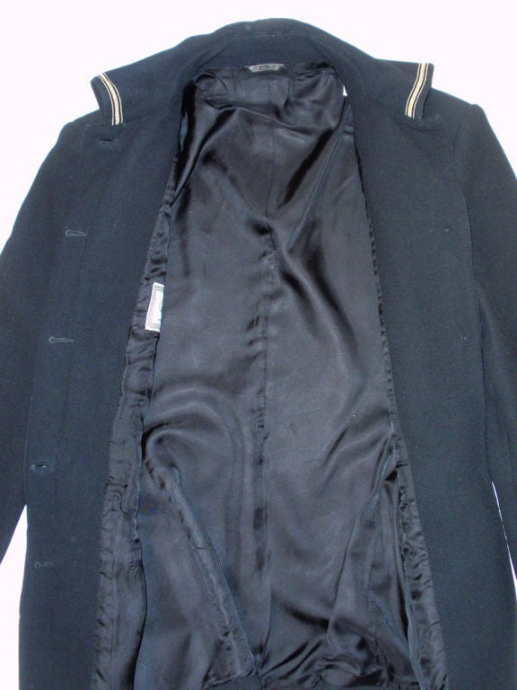 Gianni Versace Black jacket w/ Gray Stripe Detail Collar, 1990's For Sale 6