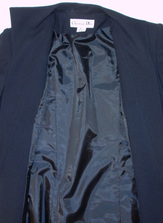 Women's Christian Dior 2 Pc. Dark Blue Pant Suit, 1980's