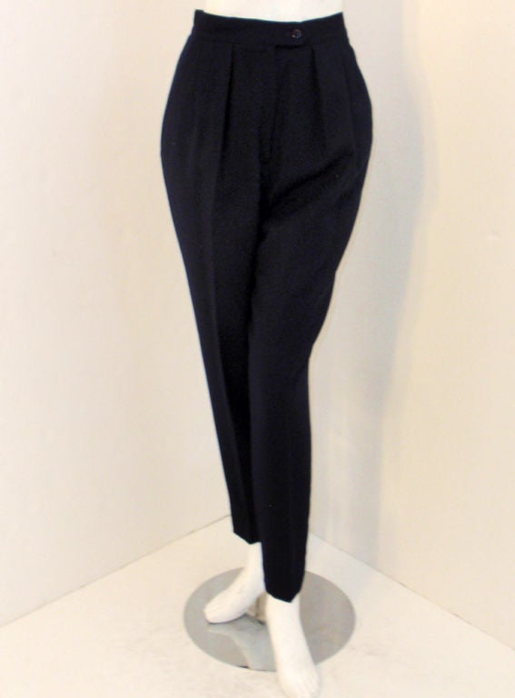 Christian Dior 2 Pc. Dark Blue Pant Suit, 1980's For Sale at 1stDibs ...
