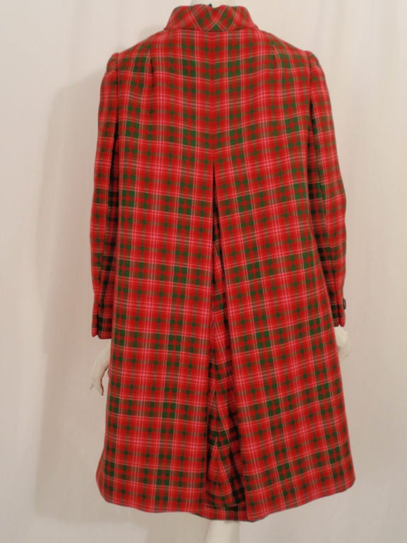 Geoffrey Beene 2 pc Plaid Vintage Swing Coat & Dress, 1960's 6
