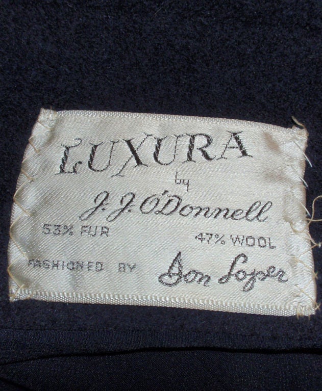 Don Loper Vintage Navy Blue Wool Overcoat, 1950's at 1stdibs