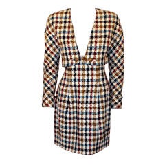 Christian Lacroix 2 piece Houndstooth Wool Skirt Suit 2