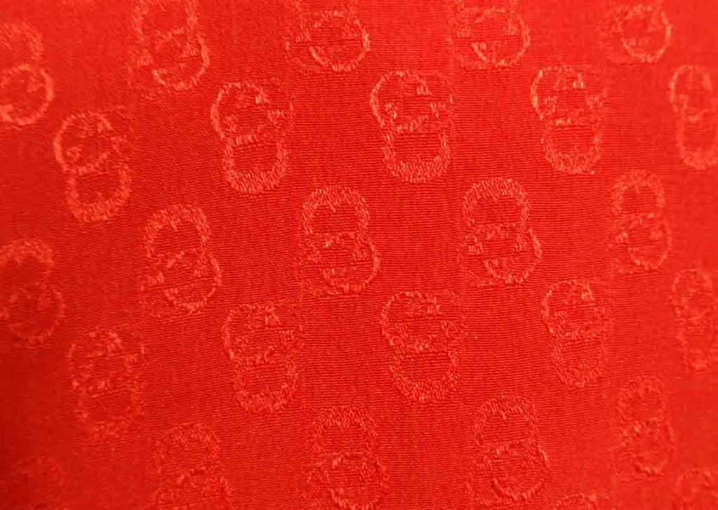 Gucci Red Silk Logo Print Blouse, Circa 1980 4