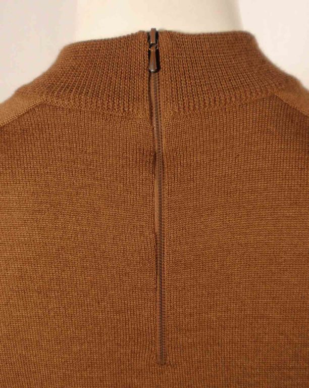 1980's Hermes Brown Cashmere Sweater with Silk Twill Perfume Print Size 42 5