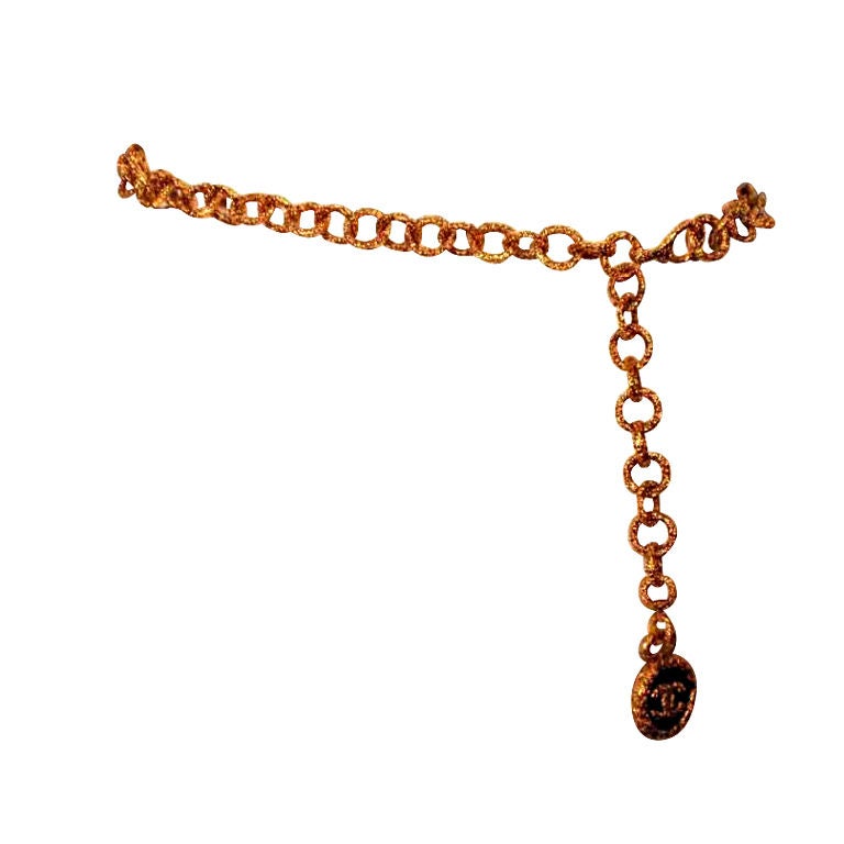 Chanel Gold Baroque Chain Link Belt with "CC" Logo