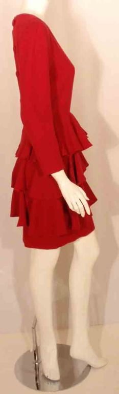 Scaasi Red Cocktail Dress 1
