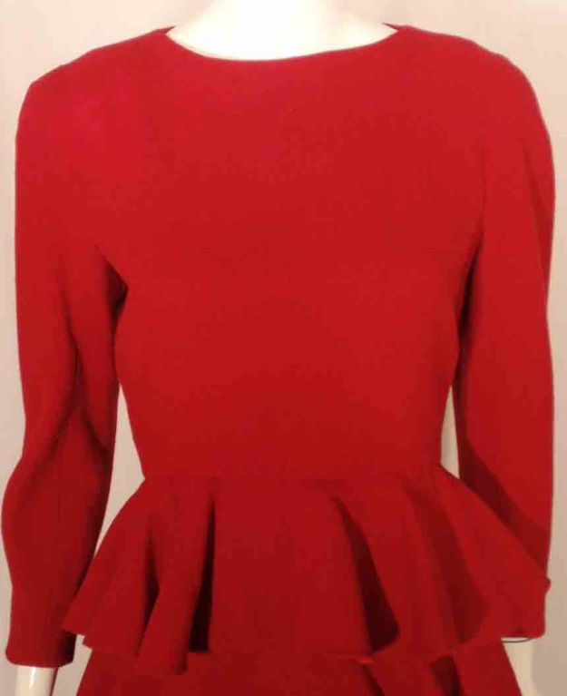 Scaasi Red Cocktail Dress 3