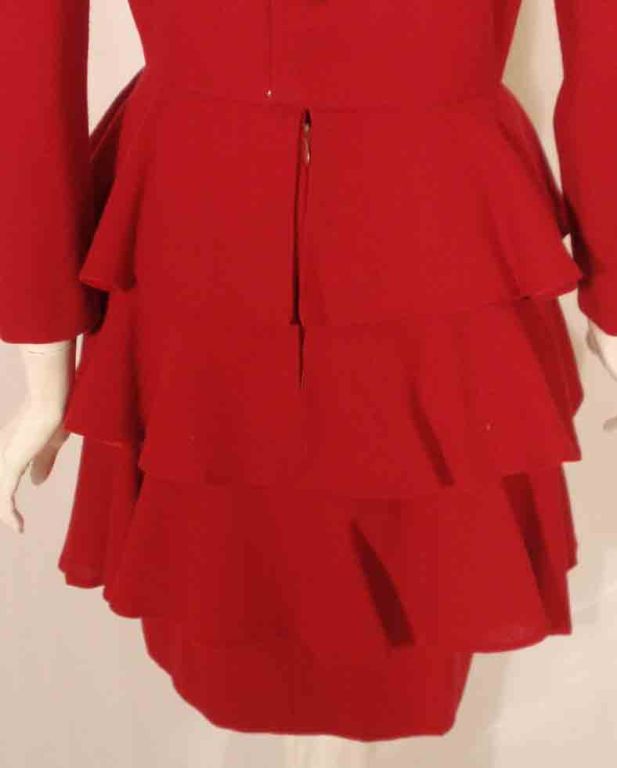 Scaasi Red Cocktail Dress 7
