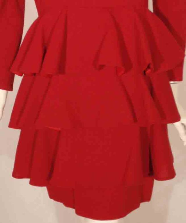 Scaasi Red Cocktail Dress 6
