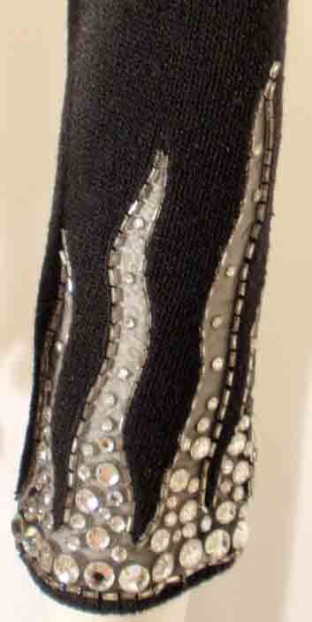 ADOLFO Black Knit Gown with Rhinestones, Circa 1990's For Sale 6