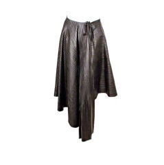 Vintage Fendi Black Leather Wrap Skirt