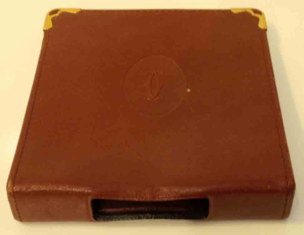 Women's or Men's Cartier Burgundy Leather Cigarette Case