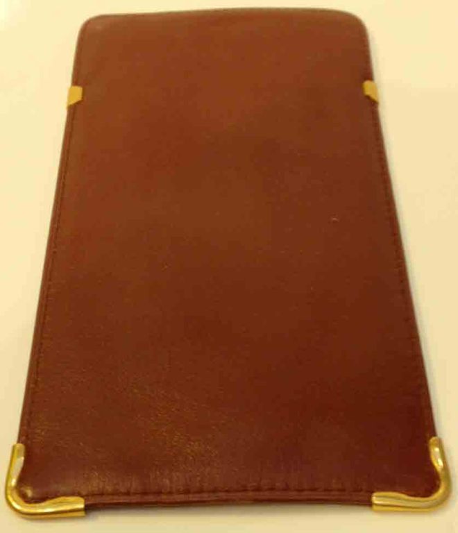 Women's Cartier Thin Burgundy Leather Sunglass Case
